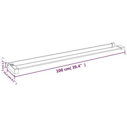 Shower Shelf for Walk-in Shower Wall Chrome 100 cm Aluminium