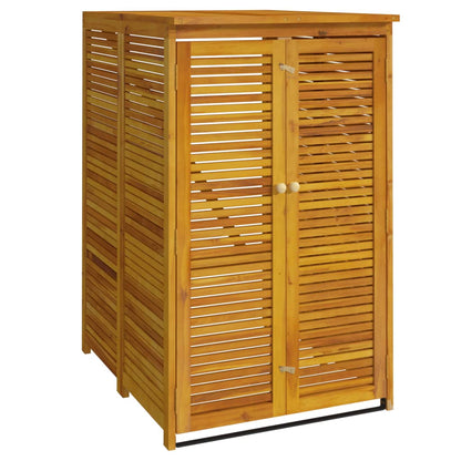 Single Garbage Bin Shed 70x89x117 cm Solid Wood Acacia