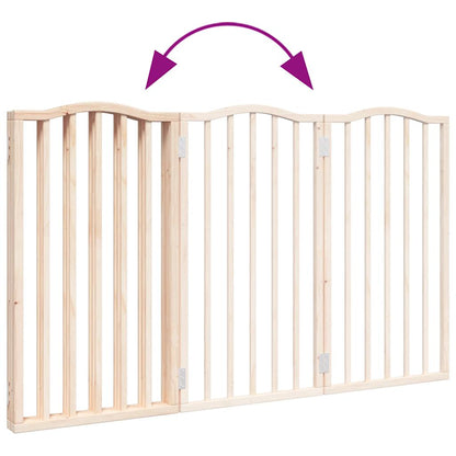 Dog Gate Foldable 3 Panels 150 cm Poplar Wood