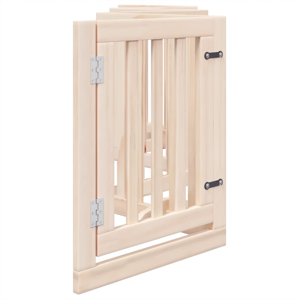 Dog Gate with Door Foldable 6 Panels 300 cm Poplar Wood