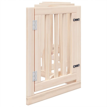 Dog Gate with Door Foldable 6 Panels 300 cm Poplar Wood