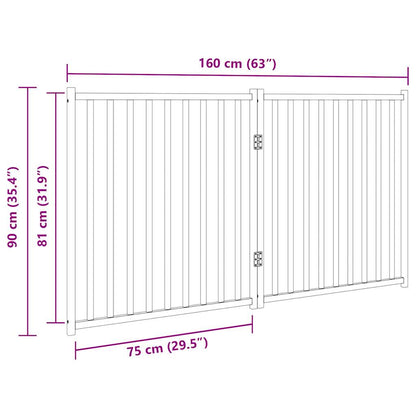 Dog Gate Foldable 2 Panels 160 cm Solid Wood Fir