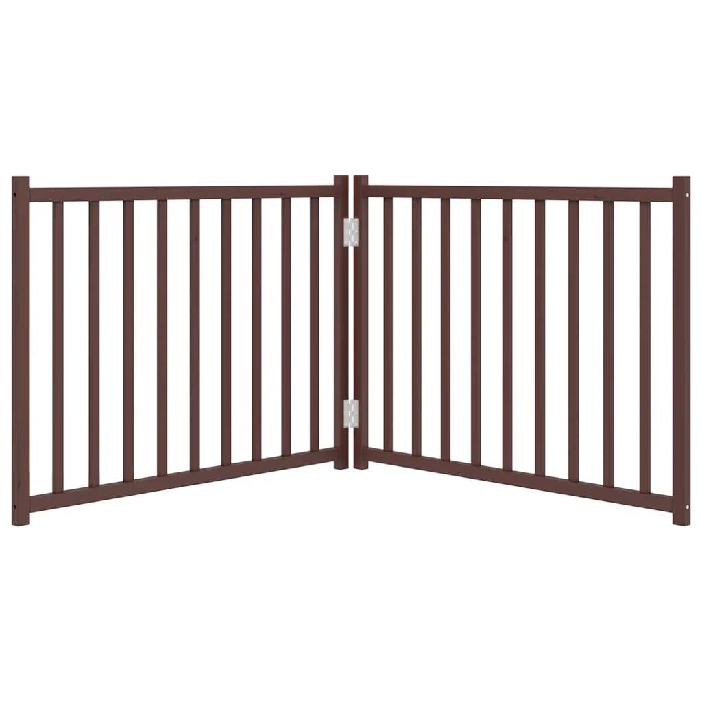 Dog Gate Foldable 2 Panels Brown Oak 160 cm Solid Wood Fir