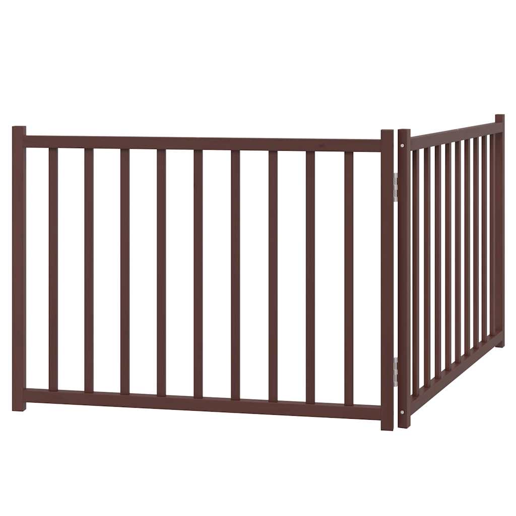 Dog Gate Foldable 2 Panels Brown Oak 160 cm Solid Wood Fir