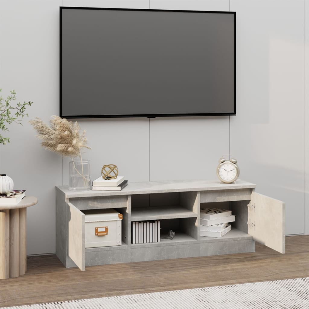 TV Cabinet with Door Concrete Grey 102x30x36 cm