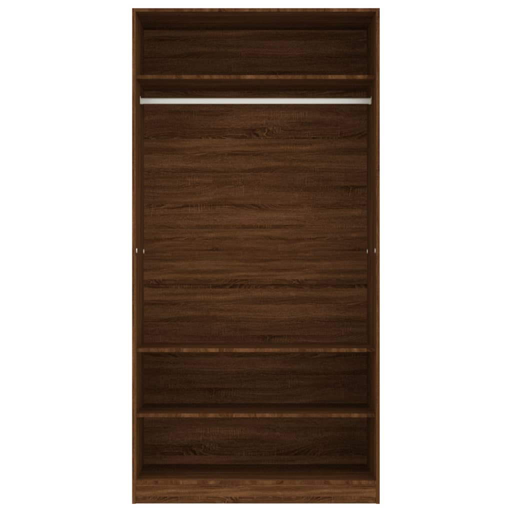 Wardrobe Brown Oak 100x50x200 cm Engineered Wood