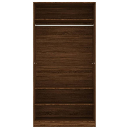 Wardrobe Brown Oak 100x50x200 cm Engineered Wood