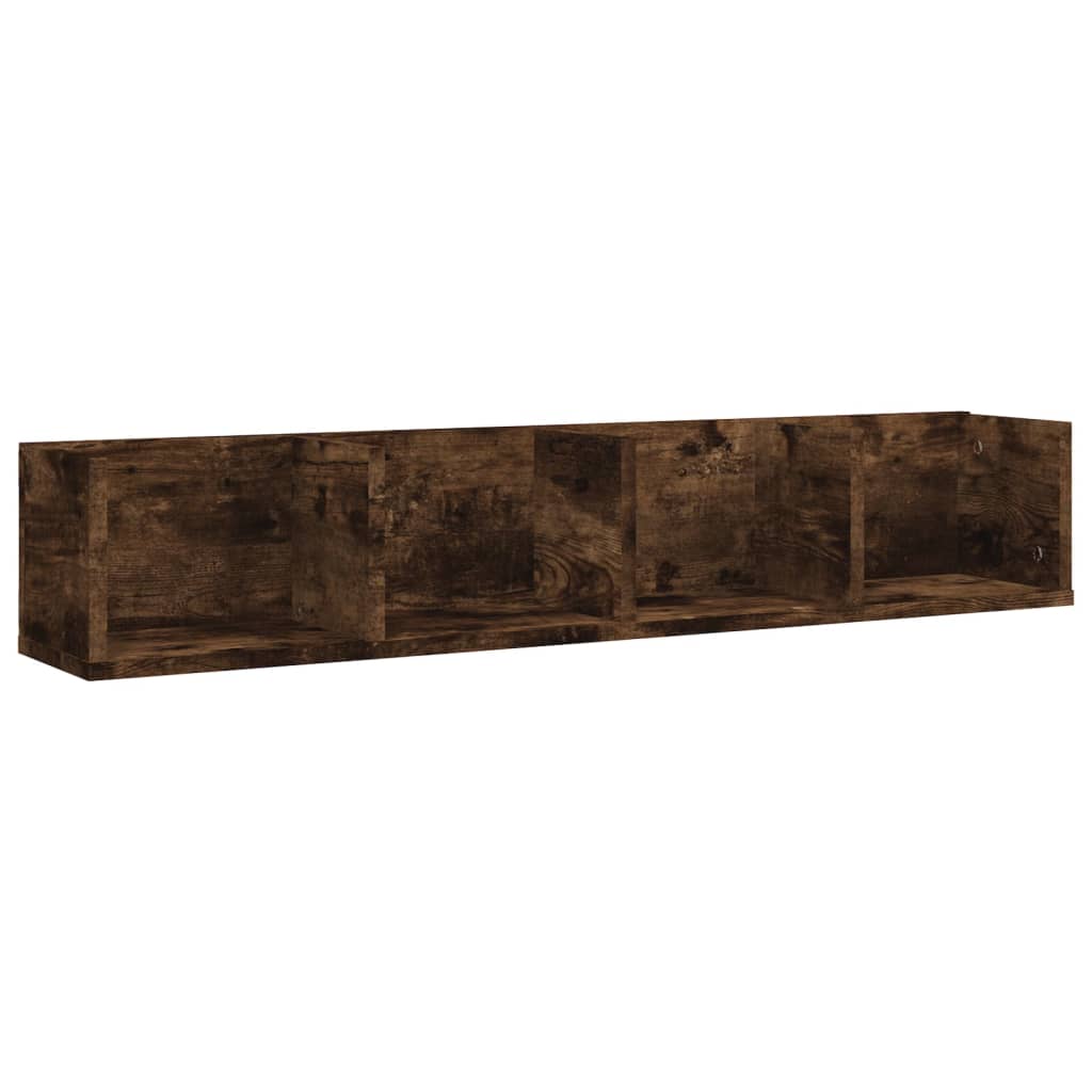 CD Wall Shelf Smoked Oak 100x18x18 cm Engineered Wood