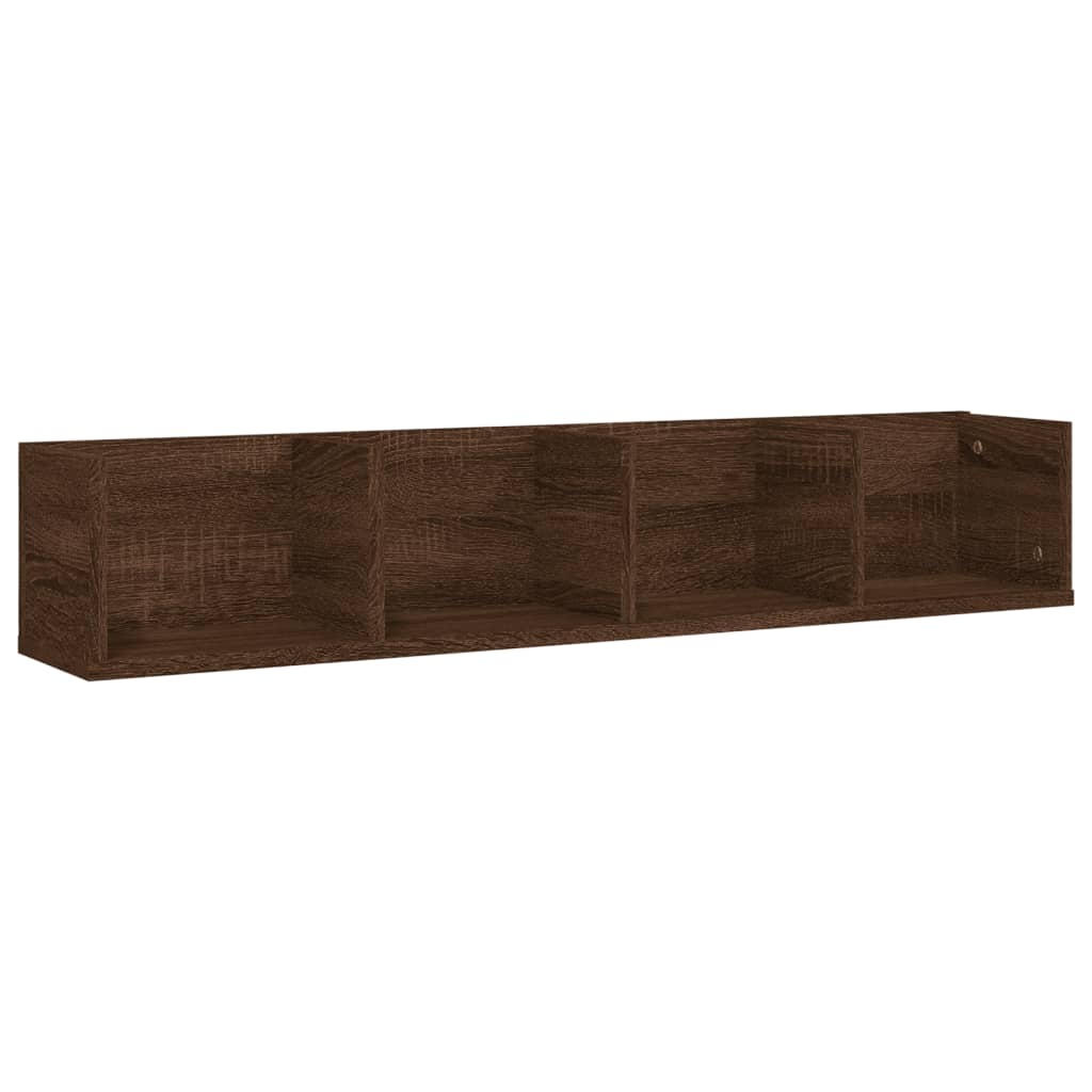 CD Wall Shelf Brown Oak 100x18x18 cm Engineered Wood