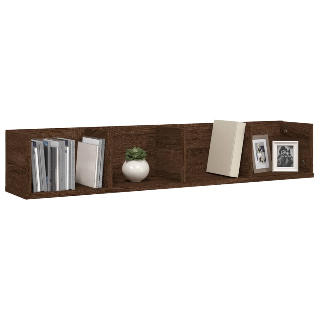 CD Wall Shelf Brown Oak 100x18x18 cm Engineered Wood