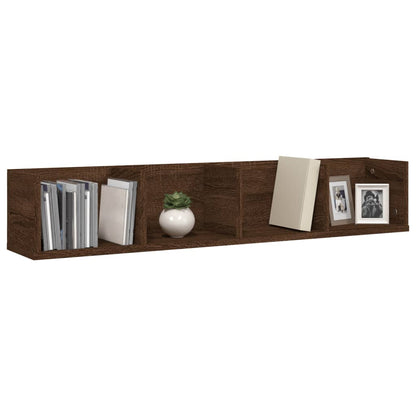 CD Wall Shelf Brown Oak 100x18x18 cm Engineered Wood