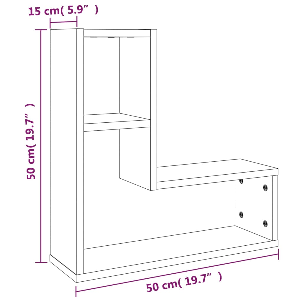 Wall Shelves 2 pcs Brown Oak 50x15x50 cm Engineered Wood