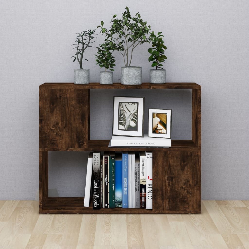 Book Cabinet/Room Divider Smoked Oak 80x24x63 cm