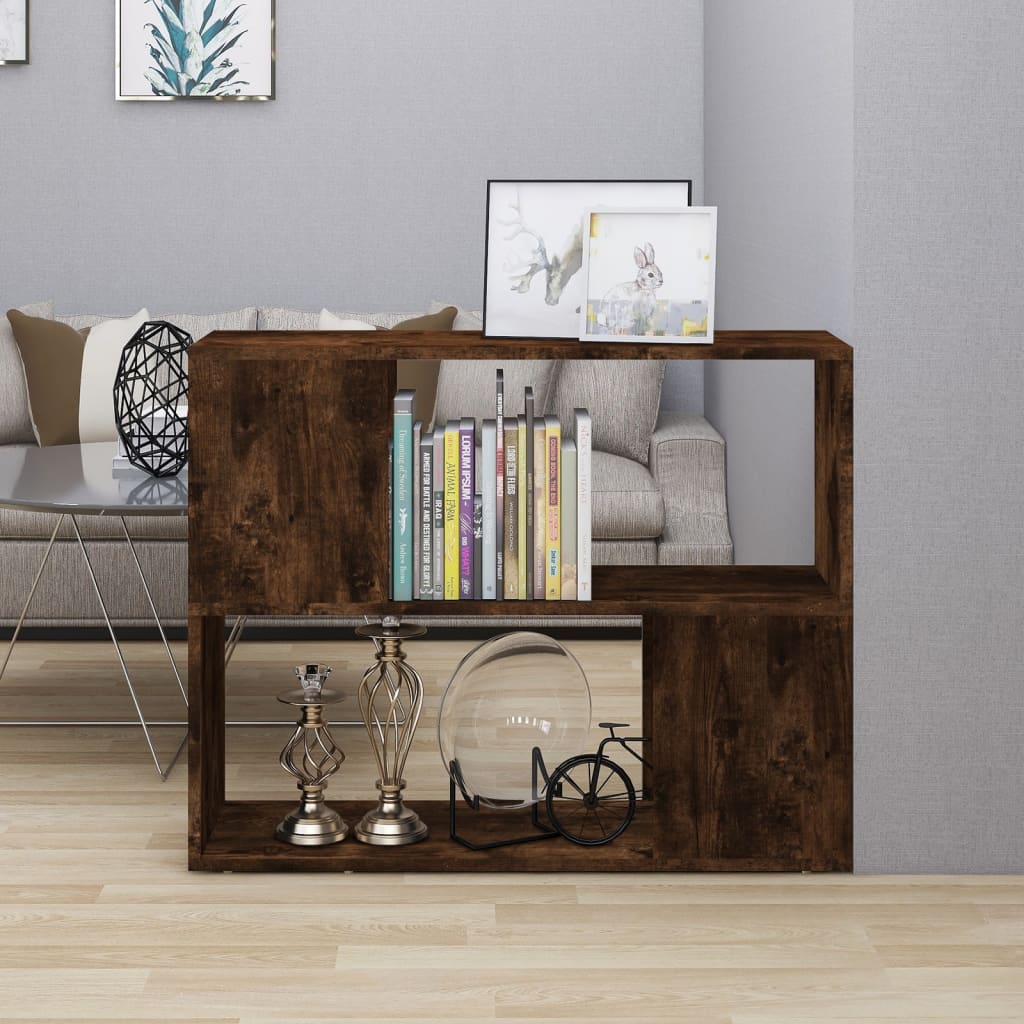 Book Cabinet/Room Divider Smoked Oak 80x24x63 cm