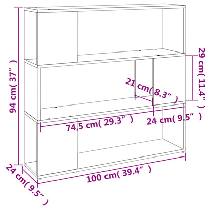 Book Cabinet/Room Divider Smoked Oak 100x24x94 cm