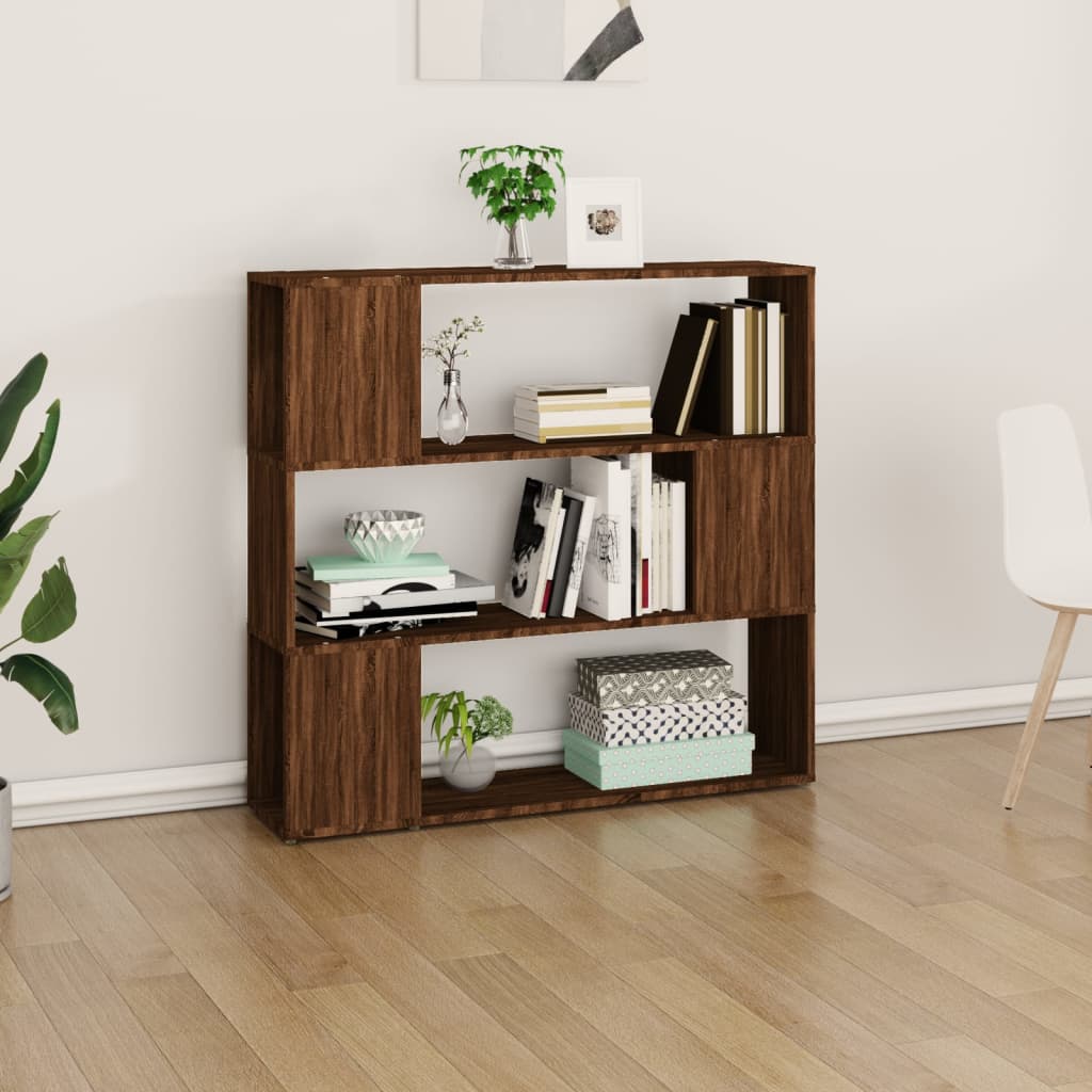 Book Cabinet/Room Divider Brown Oak 100x24x94 cm