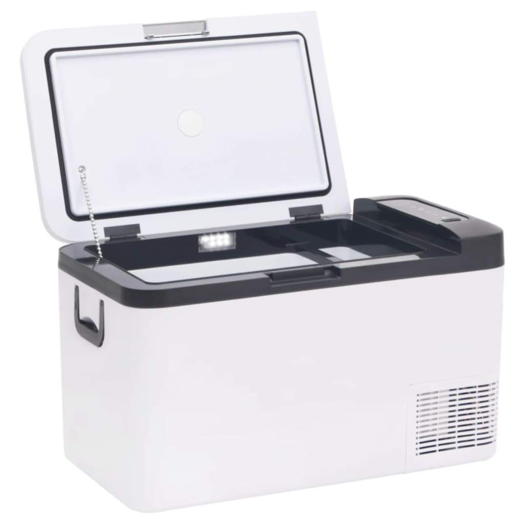 Cool Box with Handle and Adapter Black and White 18 L PP & PE