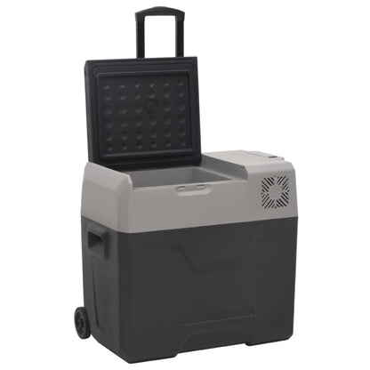 Cool Box with Wheel and Handle Black&Grey 30 L Polypropylene