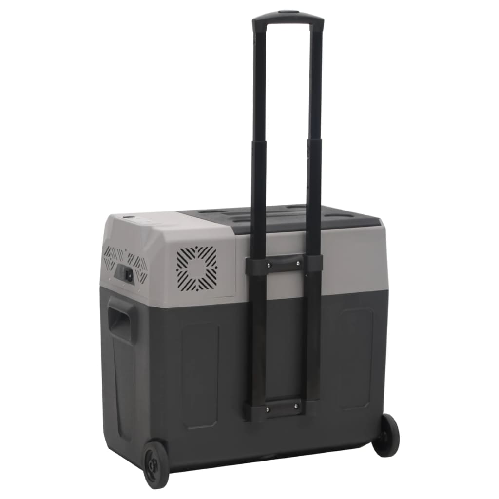 Cool Box with Wheel and Handle Black&Grey 30 L Polypropylene