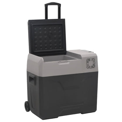 Cool Box with Wheel and Adapter Black&Grey 50 L Polypropylene