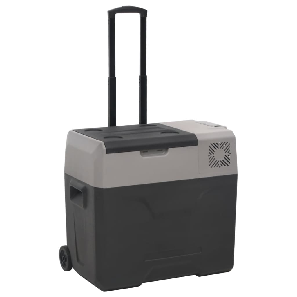 Cool Box with Wheel and Adapter Black&Grey 50 L Polypropylene