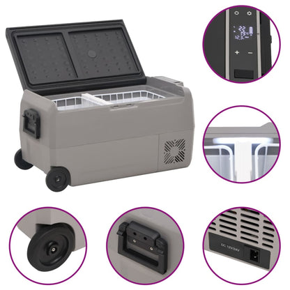 Cool Box with Wheel and Handle Black&Grey 36 L PP&PE