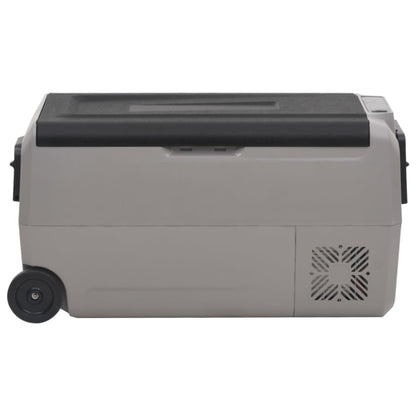 Cool Box with Wheel and Adapter Black & Grey 36 L PP & PE