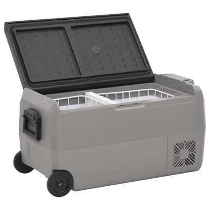 Cool Box with Wheel and Handle Black&Grey 50 L PP&PE