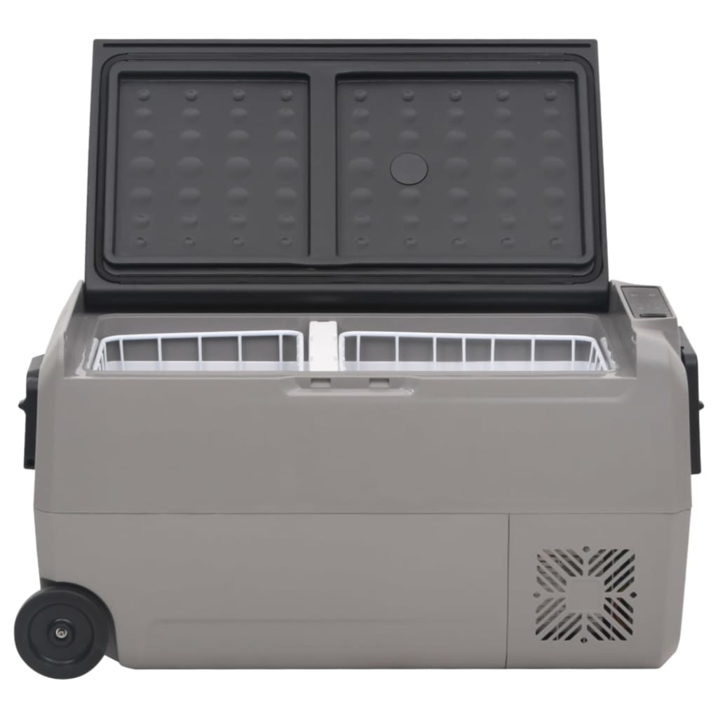 Cool Box with Wheel and Handle Black&Grey 50 L PP&PE