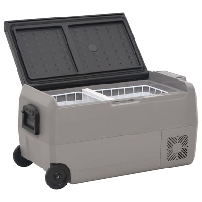 Cool Box with Wheel and Adapter Black & Grey 50 L PP & PE