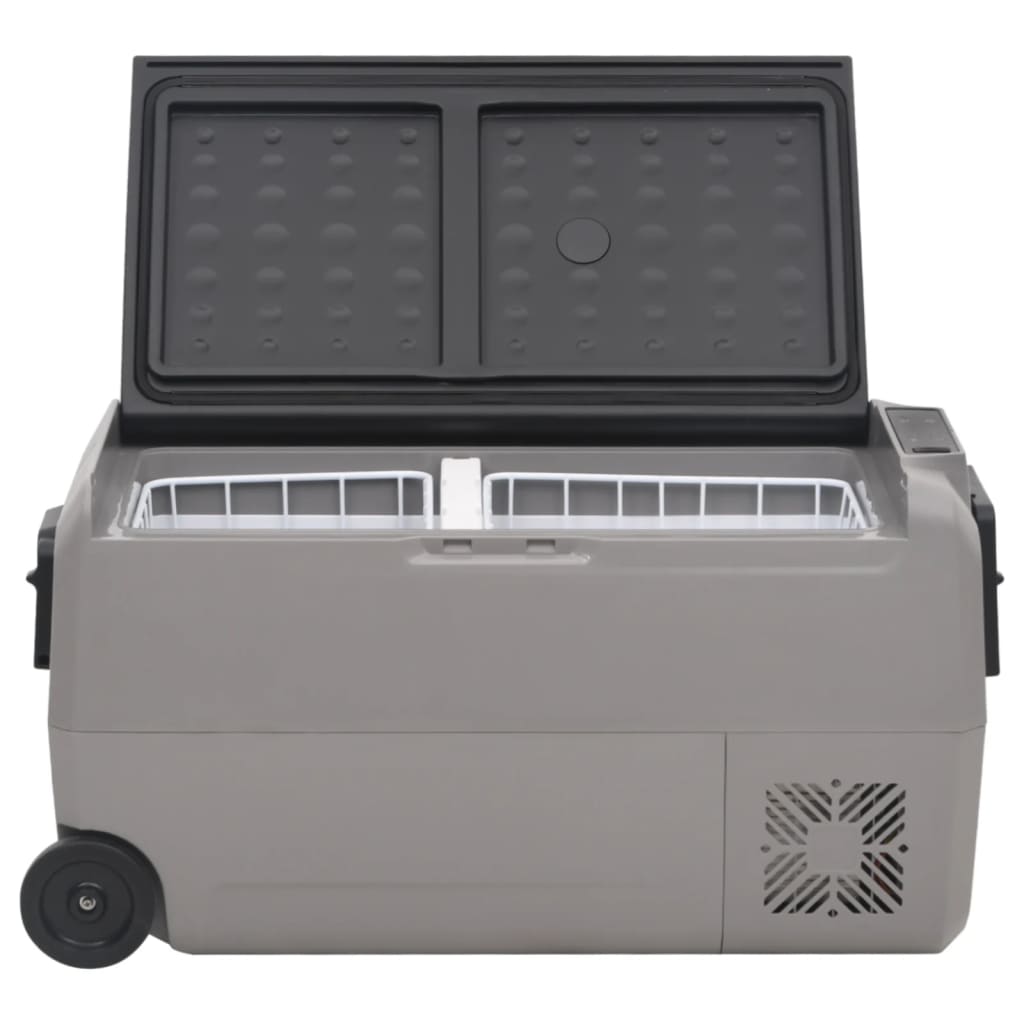 Cool Box with Wheel and Adapter Black & Grey 50 L PP & PE