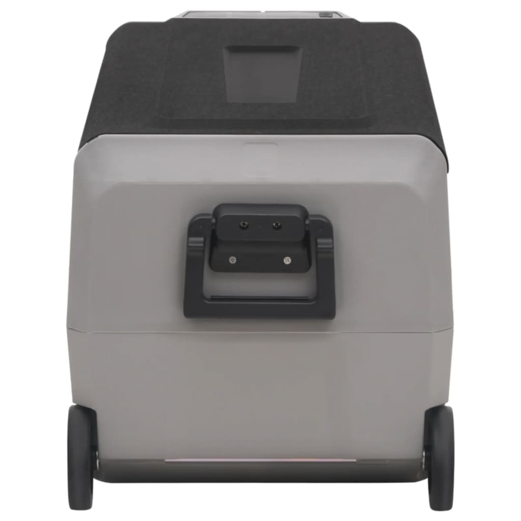 Cool Box with Wheel and Adapter Black & Grey 50 L PP & PE