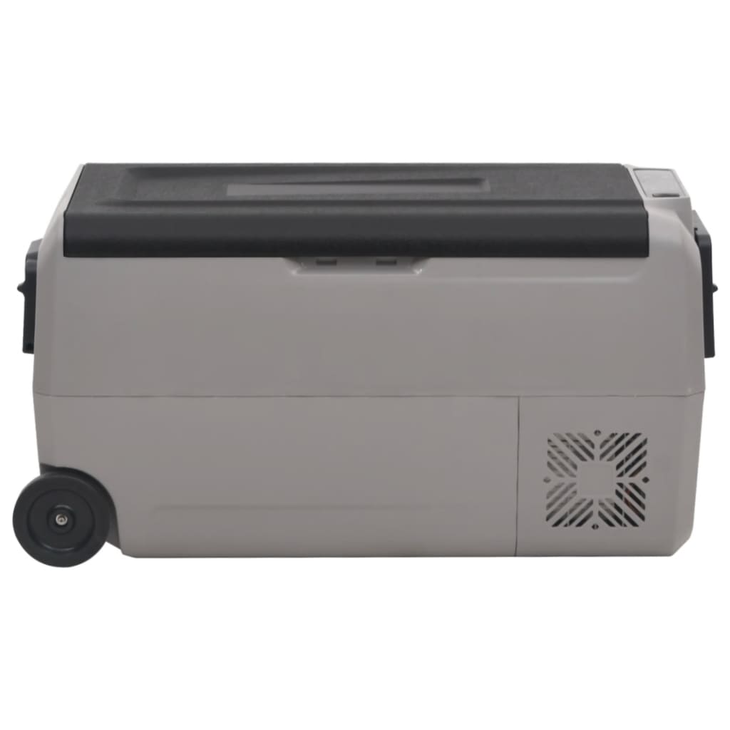 Cool Box with Wheel and Adapter Black & Grey 60 L PP & PE