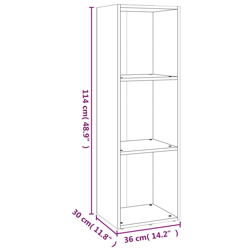 Book Cabinet/TV Cabinet Brown Oak 36x30x114 cm Engineered Wood