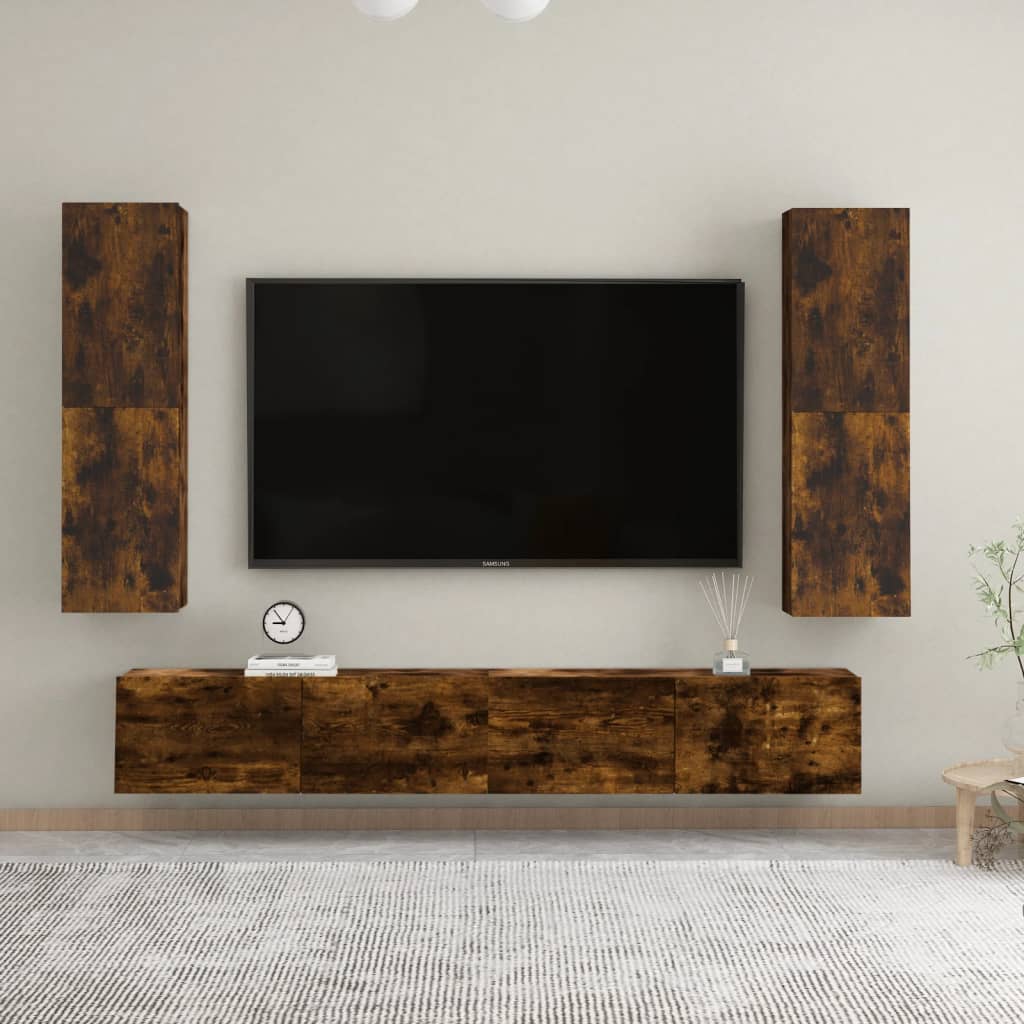 Wall-mounted TV Cabinet Smoked Oak 30.5x30x110 cm