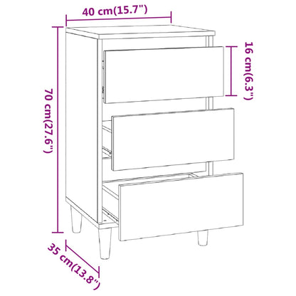 Bedside Cabinet White 40x35x70 cm Engineered Wood