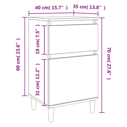 Bedside Cabinet Grey Sonoma 40x35x70 cm