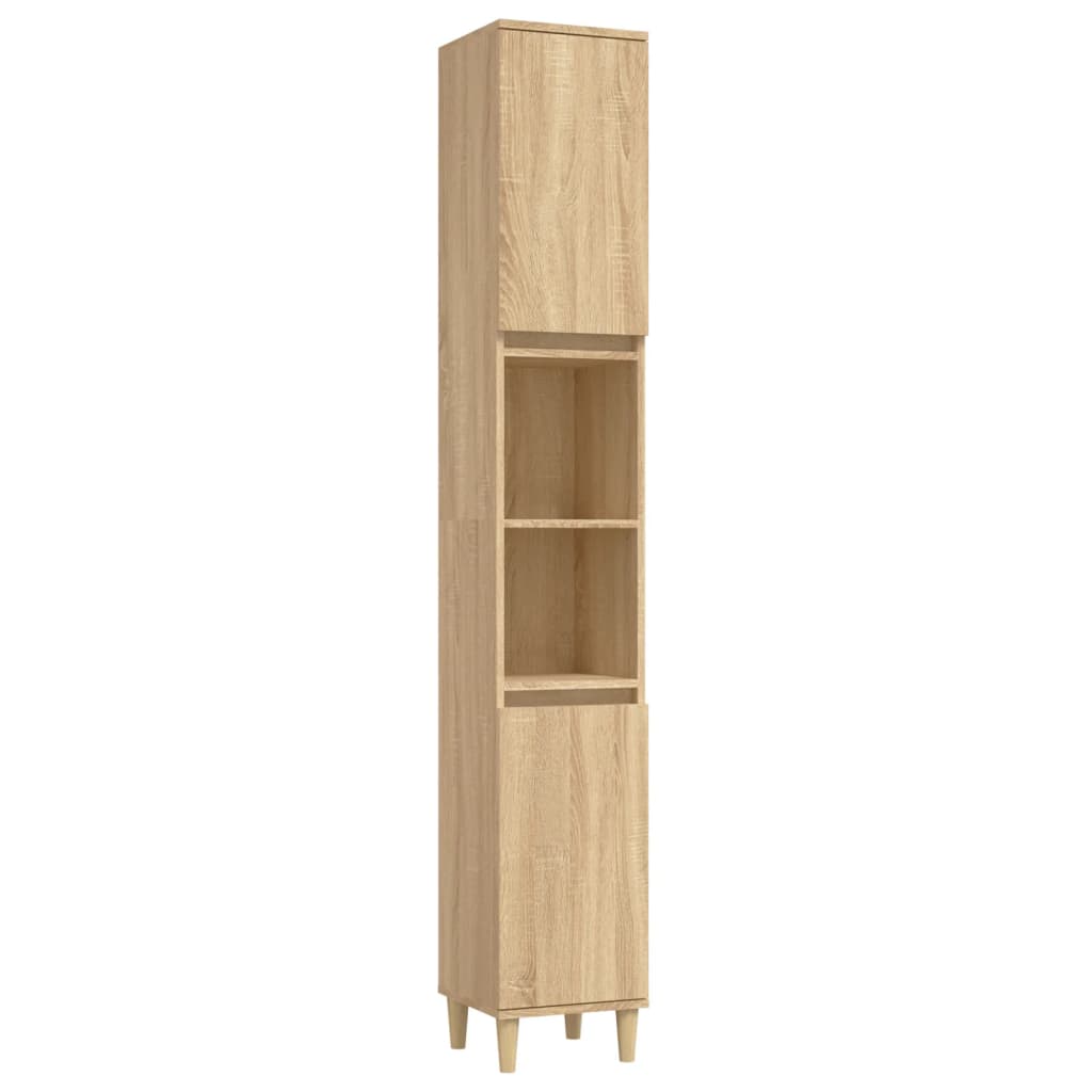 Bathroom Cabinet Sonoma Oak 30x30x190 cm Engineered Wood