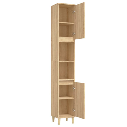 Bathroom Cabinet Sonoma Oak 30x30x190 cm Engineered Wood