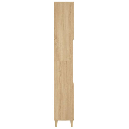 Bathroom Cabinet Sonoma Oak 30x30x190 cm Engineered Wood