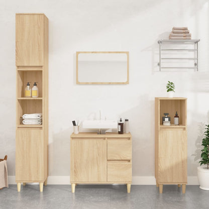 Bathroom Cabinet Sonoma Oak 30x30x190 cm Engineered Wood