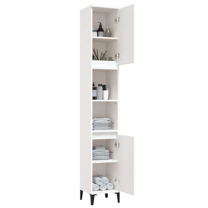 Bathroom Cabinet White 30x30x190 cm Engineered Wood