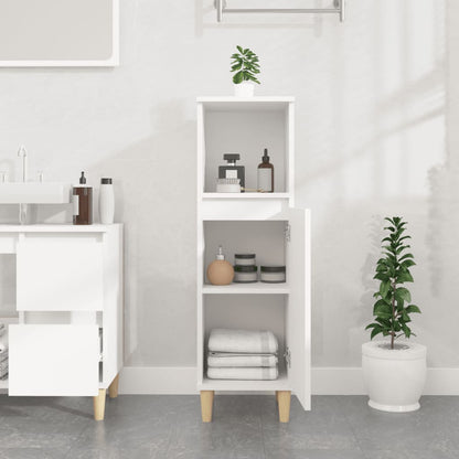 Bathroom Cabinet White 30x30x100 cm Engineered Wood