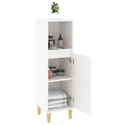 Bathroom Cabinet White 30x30x100 cm Engineered Wood