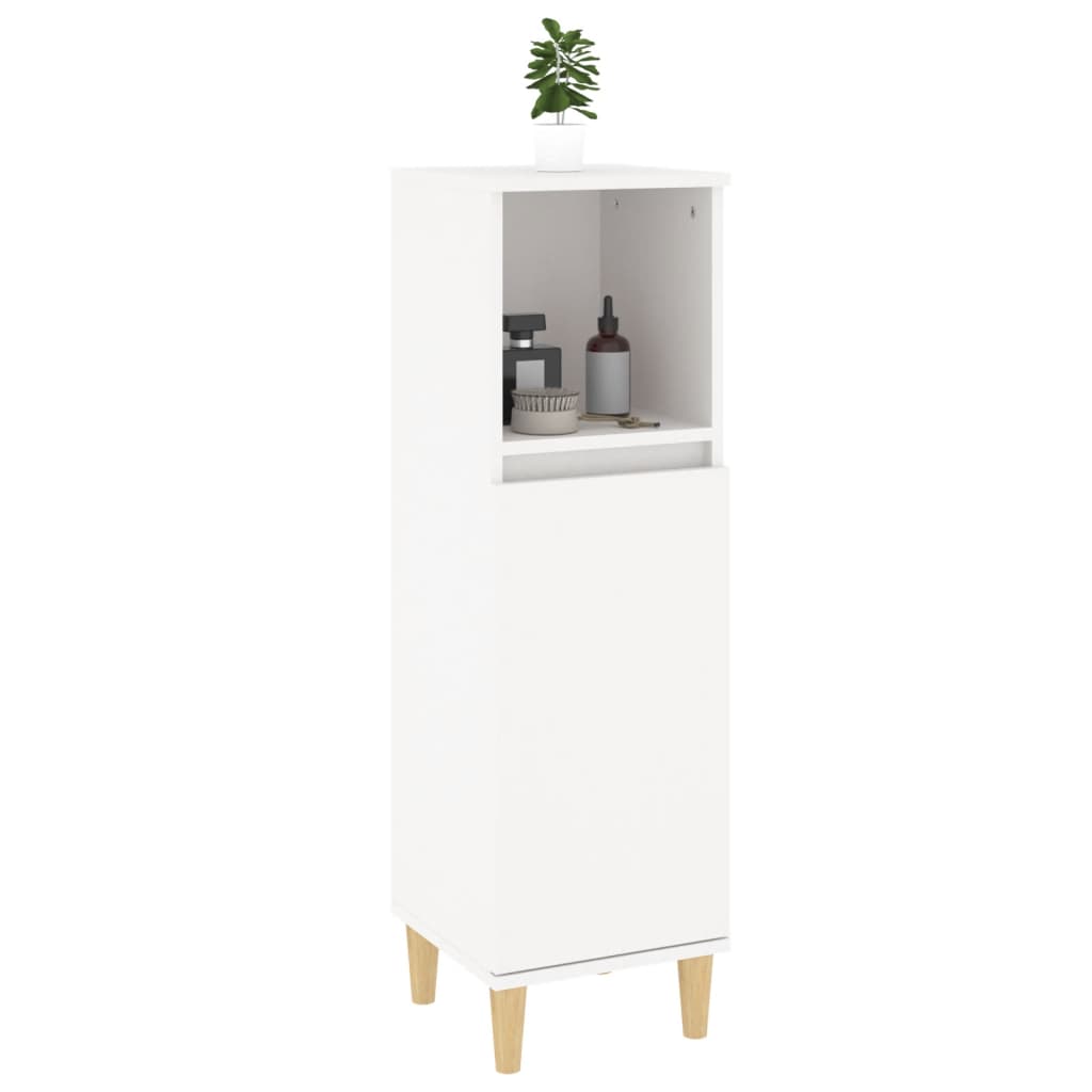 Bathroom Cabinet White 30x30x100 cm Engineered Wood