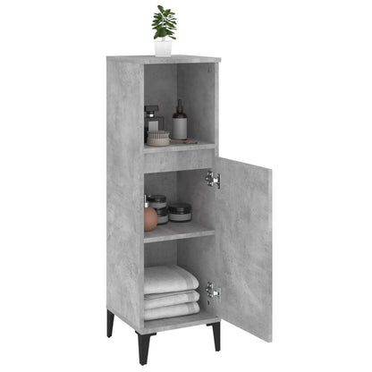 Bathroom Cabinet Concrete Grey 30x30x100 cm Engineered Wood