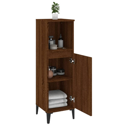 Bathroom Cabinet Brown Oak 30x30x100 cm Engineered Wood