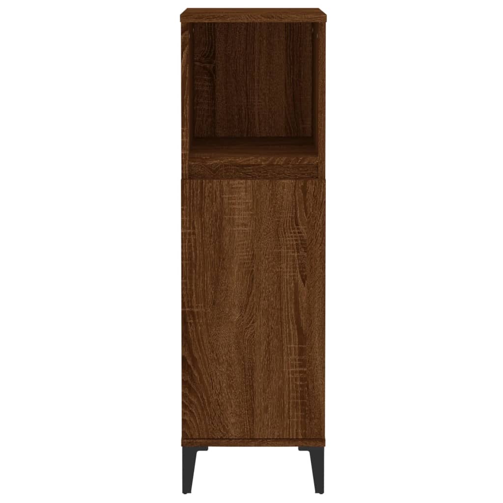 Bathroom Cabinet Brown Oak 30x30x100 cm Engineered Wood