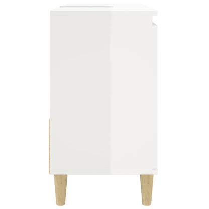 Bathroom Cabinet High Gloss White 65x33x60 cm Engineered Wood