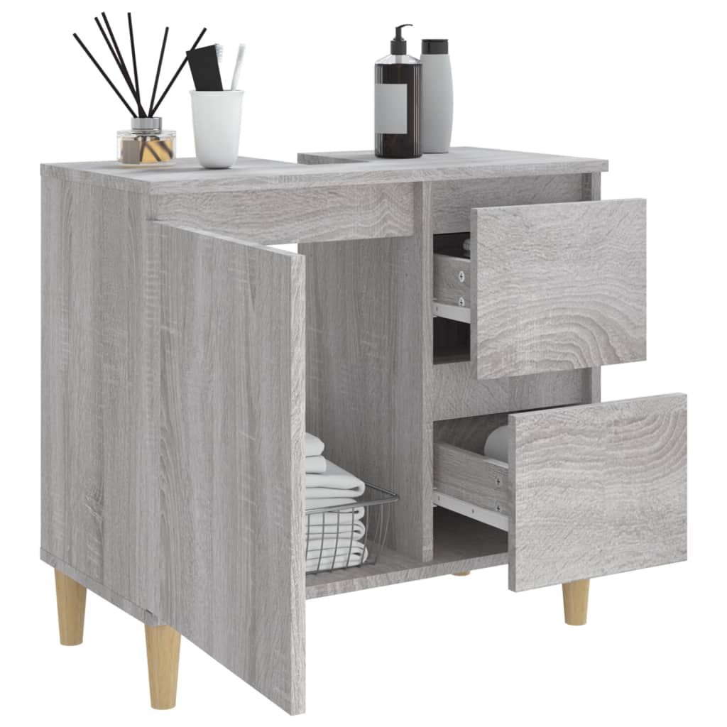 Bathroom Cabinet Grey Sonoma 65x33x60 cm Engineered Wood